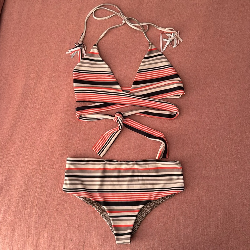 Acacia cheeky boy short wrap top bikini.